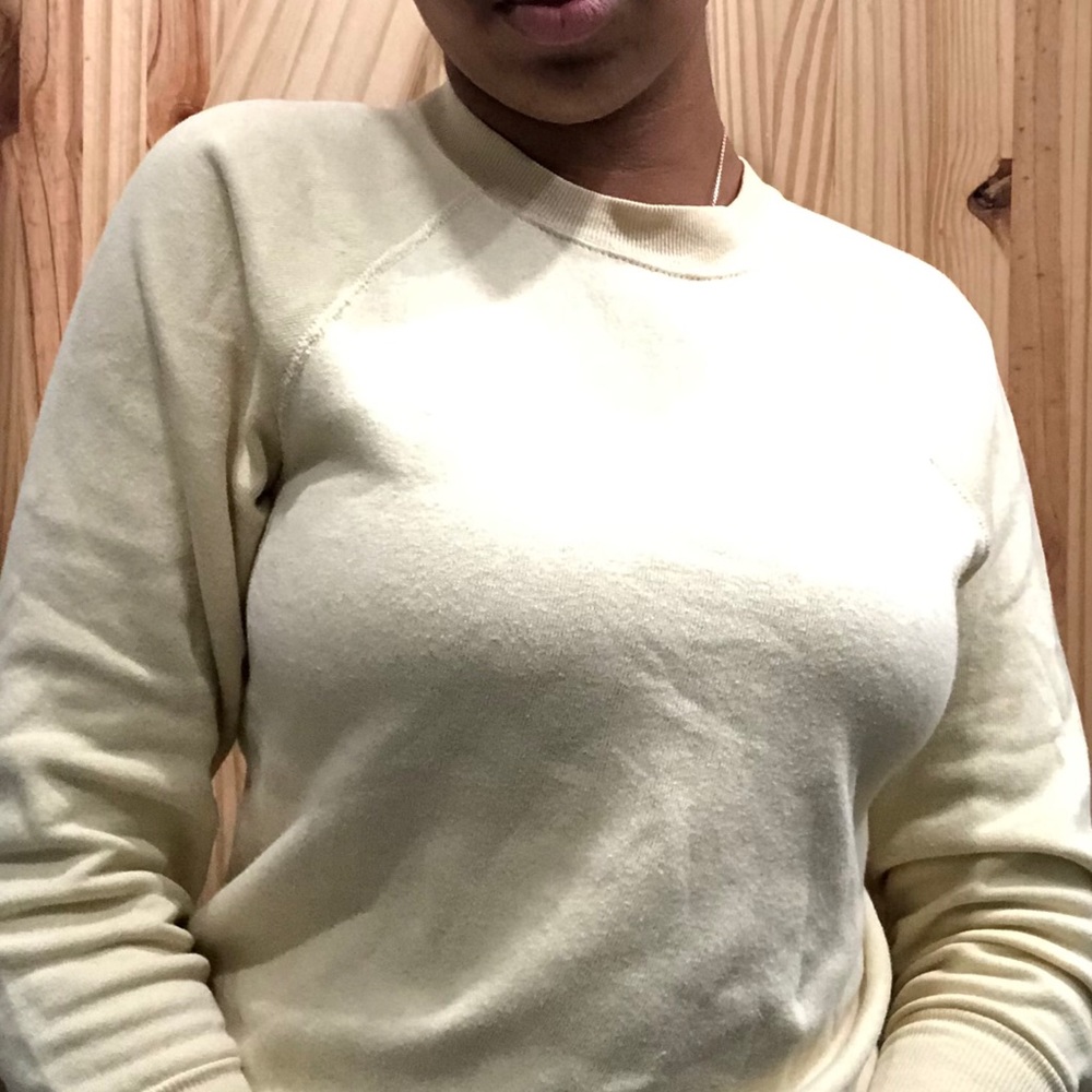 Light cream yellow crew neck